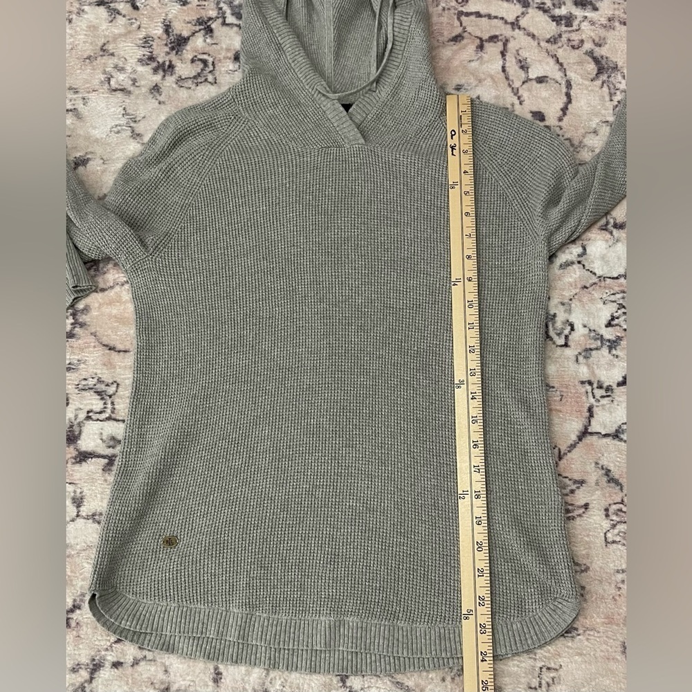 LAUREN RALPH LAUREN Knit Pullover Long Sleeve Hoodie Grey Size Small Petite - Picture 5 of 8